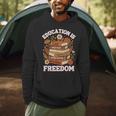 Education Is Freedom History Month Book Black Teacher Men Hoodie Education Is Freedom History Month Book Black Teacher Men Hoodie