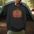 Fall Book Pumpkin Autumn Retro Reading Teacher Books Lover Men Hoodie