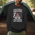 Fantasy Book Bookish My World Dragons Friends Not Enemies Men Hoodie