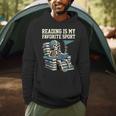 Football Skeleton Reading On Book Stack Men Hoodie