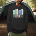 Freadom Books Reader Librarian Reading Men Hoodie