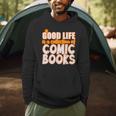 A Good Life Is A Collection Of Comic Books Graphic Vintage Men Hoodie