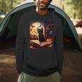 Halloween Cat Reading Books Spooky Cat Reader Teachers Men Hoodie Halloween Cat Reading Books Spooky Cat Reader Teachers Men Hoodie