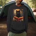 Halloween Cat Reading Books Spooky Cat Reader Teachers For Men Women Kids Men Hoodie Halloween Cat Reading Books Spooky Cat Reader Teachers For Men Women Kids Men Hoodie