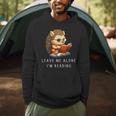 Hedgehog Book Lover Leave Me Alone I'm Reading Girls Men Hoodie Hedgehog Book Lover Leave Me Alone I'm Reading Girls Men Hoodie