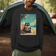 Japanese Cat Book Summer Beach Vacation Cruise Men Hoodie