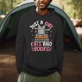 Just A Girl Who Loves Books And Cats Cat Reading Girls Men Hoodie