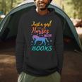 Just a Girl Who Loves Horses And Books Book Lover Men Hoodie