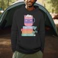 Kawaii Pastel Goth Cute Hot Chocolate Book Lover Anime Art Men Hoodie