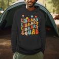 Library Squad Team Librarian Teacher Book Lover Retro Groovy Men Hoodie