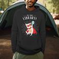 To The Library Superhero Book Cat Lover Librarian Men Hoodie