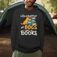 Life Is Better With Dogs And Books Bookworm Reader Reading Men Hoodie