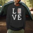 Love Books Book Stack Nerd Literary Readers Distressed Men Hoodie