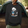 Panda With Glasses Reading Book Librarian Panda Men Hoodie