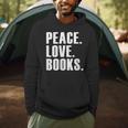 Peace Love Read Books Book Lover n Girls Reading Teacher Men Hoodie