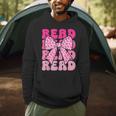 Pink Leopard Read Coquette Bow Girls Retro Groovy Reading Men Hoodie