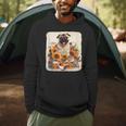 Pug Reading Books Sunflowers With Coffee Lover Owner Men Hoodie Pug Reading Books Sunflowers With Coffee Lover Owner Men Hoodie