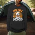 Read More Books Booooks Ghost Pumpkin Cute Teacher Halloween Men Hoodie