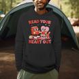 Read Your Heart Out Valentine Reading Book Girl Kid Teacher Men Hoodie