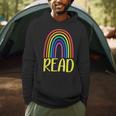 READ Rainbow Read Librarian Teacher Book Readers Reading Men Hoodie