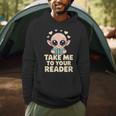 Take Me To Your Reader Cute Kawaii Alien Book Lover Pun Men Hoodie