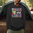 Readers Are Leaders Boho Leopard Book Lover Back To School Men Hoodie
