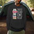 Reading Book Bookworm Kawaii Library Just Read Owl Night Men Hoodie