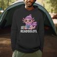 Readsolotl Cute Pink Kawaii Axolotl Reading Book Lover Men Hoodie Readsolotl Cute Pink Kawaii Axolotl Reading Book Lover Men Hoodie