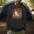 Retro I Just Want To Read Books And Pet Cats Cat Men Hoodie Retro I Just Want To Read Books And Pet Cats Cat Men Hoodie