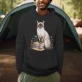 Siamese Cat Meezer Bookworm Flowers Book Reading Books Men Hoodie Siamese Cat Meezer Bookworm Flowers Book Reading Books Men Hoodie