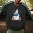 Snowman Reading Book Lover Librarian Reading Men Hoodie