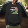 Summer Reading 2026 Unearth a Story Theme Dinosaur Book Nerd Men Hoodie