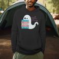 Threadless Grey Sky Chai Trans Book Pride Ghost Graphic Men Hoodie Threadless Grey Sky Chai Trans Book Pride Ghost Graphic Men Hoodie