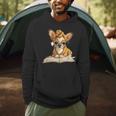 Tiny Puppy Open Book Reading Dog Lover Graphic Round Glasses Men Hoodie Tiny Puppy Open Book Reading Dog Lover Graphic Round Glasses Men Hoodie