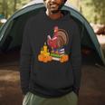 Turkey Reading Books Fall Thanksgiving Teacher Book Men Hoodie Turkey Reading Books Fall Thanksgiving Teacher Book Men Hoodie