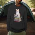 Turkish Van Bookworm Flowers Book Reading Books Men Hoodie