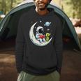 UFO Alien Astronaut Reading Book In Space Men Hoodie