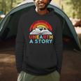 Unearth a Story Summer Reading 2026 Vintage Book Rainbow Men Hoodie