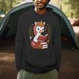 Unicorn Reading Book Graphic Unicorn With Book Floral Men Hoodie