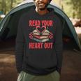 Valentine Book Read Your Heart Out Lover For Teens Kids Men Hoodie