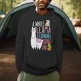 A Whole Llama Learning Going On Book Reading School Llama Men Hoodie