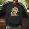 Women's Cute Lamb Reading Book Lover Animal Graphic Baby Sheep Open Men Hoodie