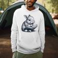 Adorable Reading Bunny Drawing For Book Lovers Philossophers Men Hoodie Adorable Reading Bunny Drawing For Book Lovers Philossophers Men Hoodie