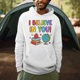 I Believe In You Educational Art With Books And Globe Men Hoodie