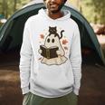 Books Ghost Reading Book Halloween Library Cat Fall Men Hoodie Books Ghost Reading Book Halloween Library Cat Fall Men Hoodie