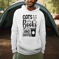 Cats Books And Coffee Kitty Cat Lover Men Hoodie