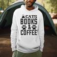 Cats Books And Coffee Reading Men Hoodie
