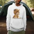 Cute Girl Open Book Reading Book Lover Graphic Round Glasses Men Hoodie