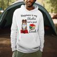 Cute Happiness Is Sheltie And Books Sheltie Mom Men Hoodie