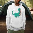 Dinosaur Carrying Book Reading Bookworm Librarian Men Hoodie